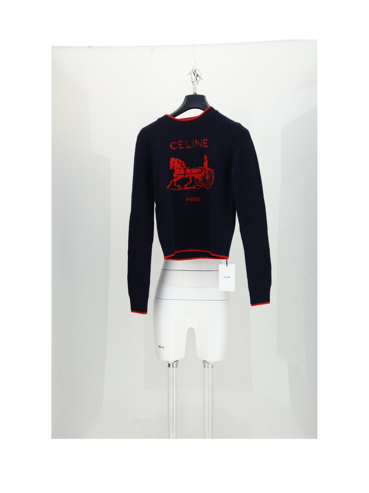 Celine CREWNECK SWEATER - Navy/Red