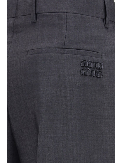 Miu Miu Kid mohair Pants - Anthracite