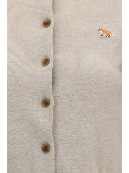 Maison Kitsuné Baby Fox Cardigan - Light Beige Melange