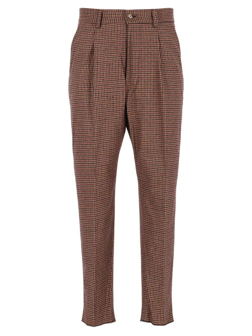Eleventy Pleated Trousers - Brown