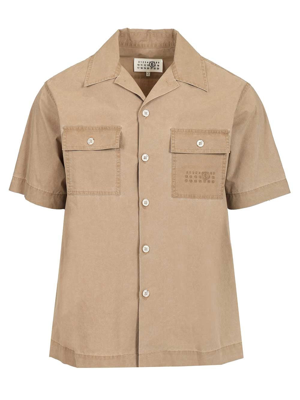 Mm6 Maison Margiela Short Sleeve Shirt - Beige