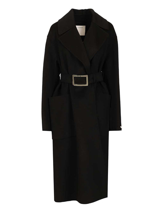 Sportmax Pure Wool Robe Coat - Black