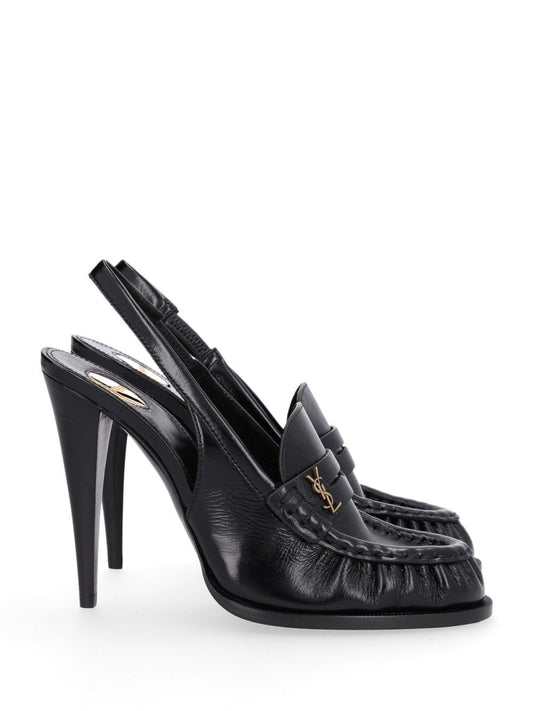 Saint Laurent Open Back Pumps Le Loafer - Black