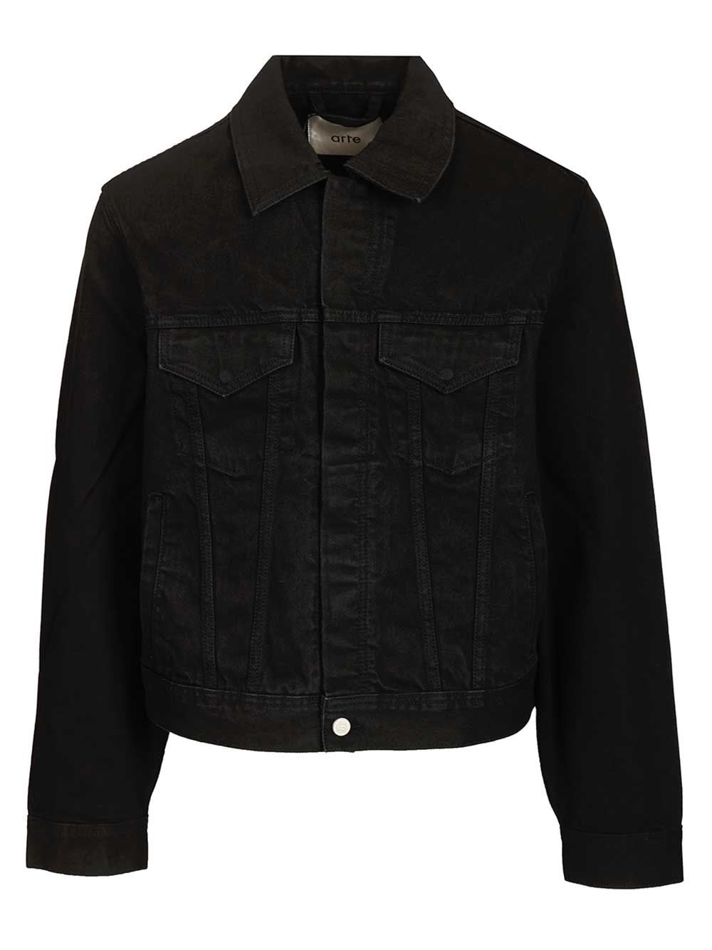 Art Circular Logo Denim Jacket - Black