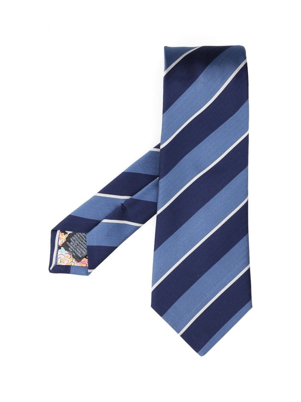 Paul Smith Block Stripe Tie - Blue