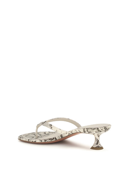 AMINA MUADDI Snake-print Juliette Thong Sandals