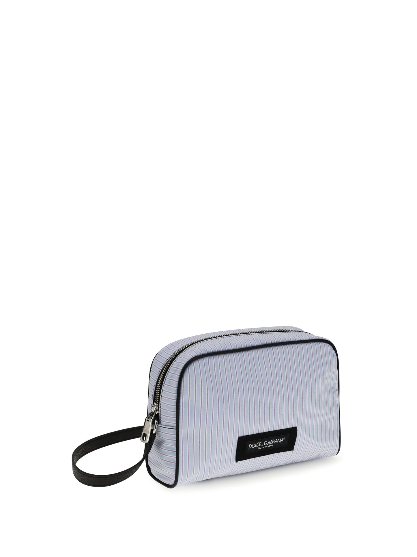 DOLCE & GABBANA Striped poplin and leather Handbag
