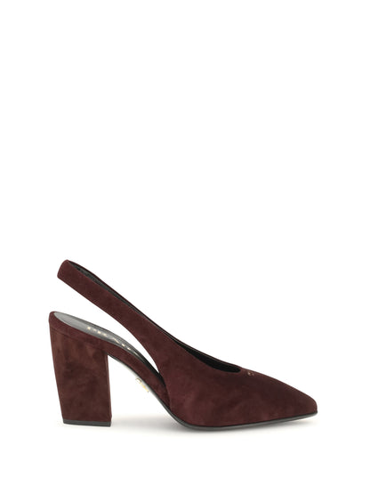 Prada Slingback Pumps - Burgundy