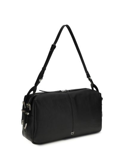 PINKO Large Keeper Shoulder Bag in new biker leather