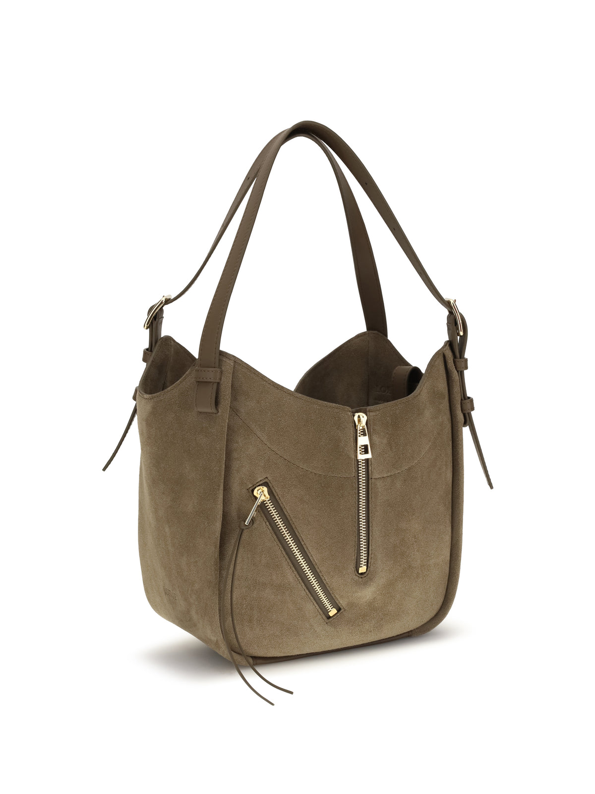 Loewe Hammock Flip Suede Handbag - Brownish Green
