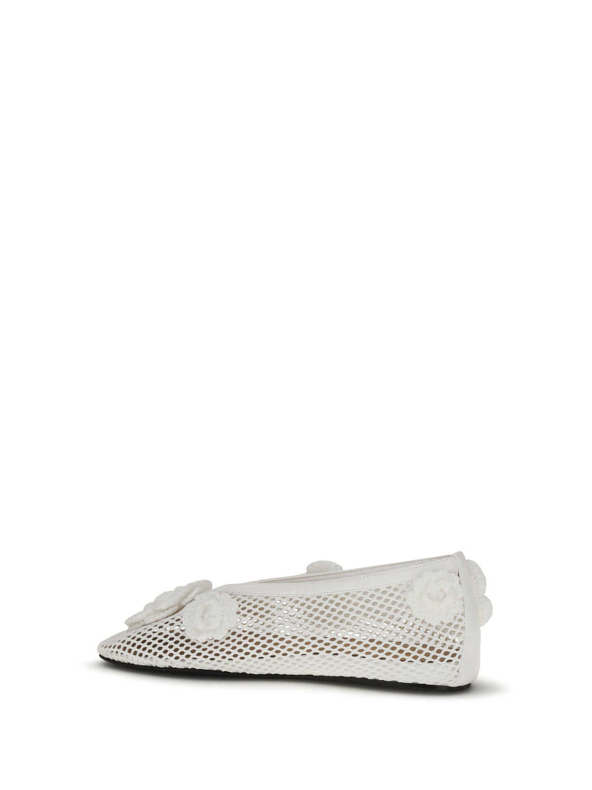Ganni Jenny mesh Ballerinas - Egret