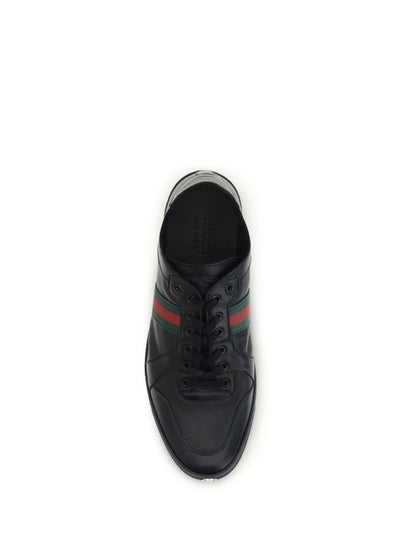 Gucci Stretch Coda leather Sneakers - Black/Black/Vrv