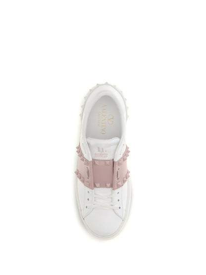 Valentino Garavani Open Rockstud Sneakers - White/Water Rose/White