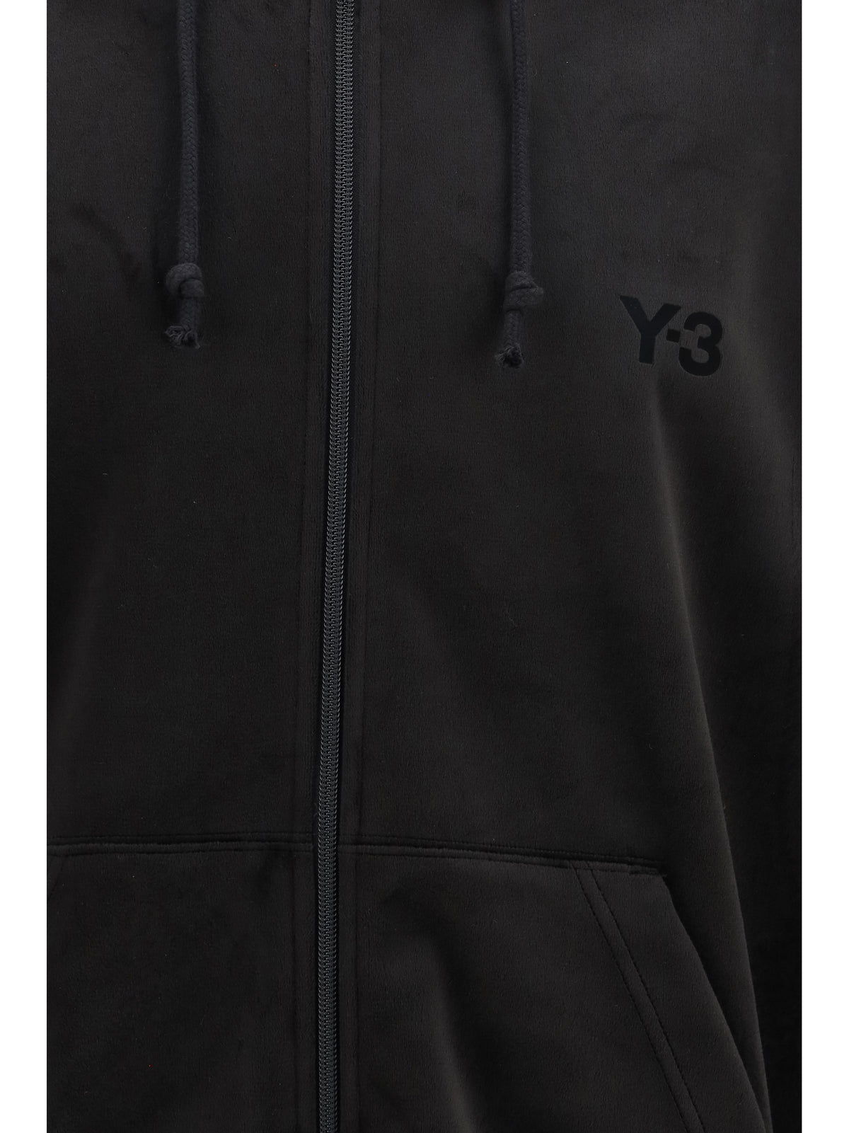 Y-3 corduroy Zip-Up Hoodie - Black