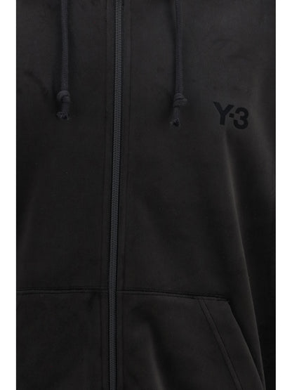 Y-3 corduroy Zip-Up Hoodie - Black