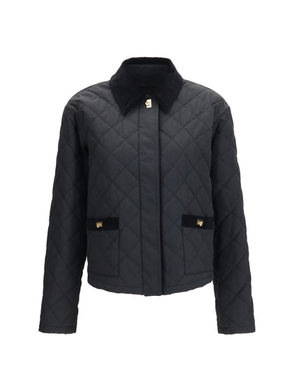 Ferragamo Padded Jacket with Gancini buckles - Black