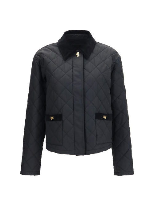 Ferragamo Padded Jacket with Gancini buckles - Black