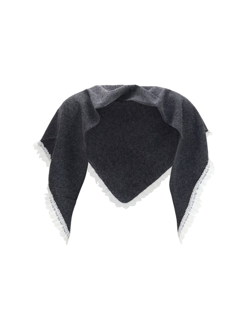 Ganni Openwork wool Cape - Phantom