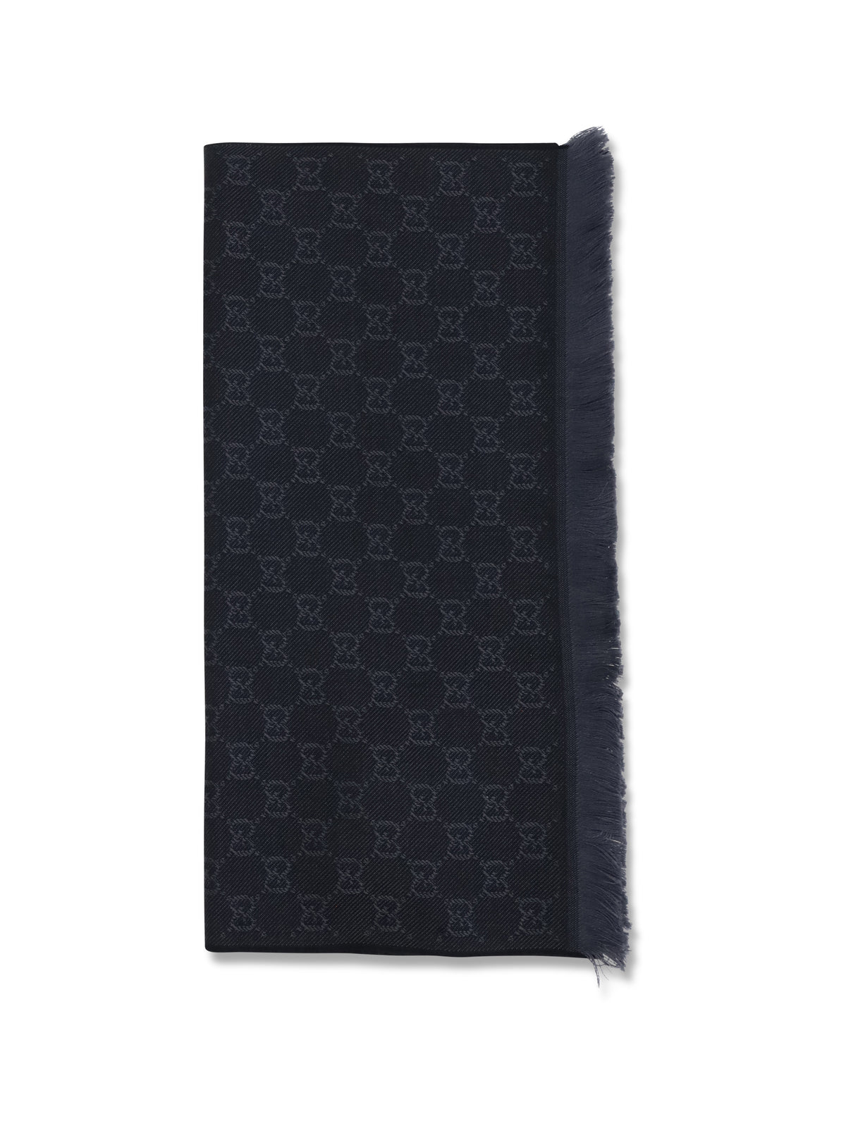 Gucci GG Supreme embroidered wool Scarf - Black/Light Grey