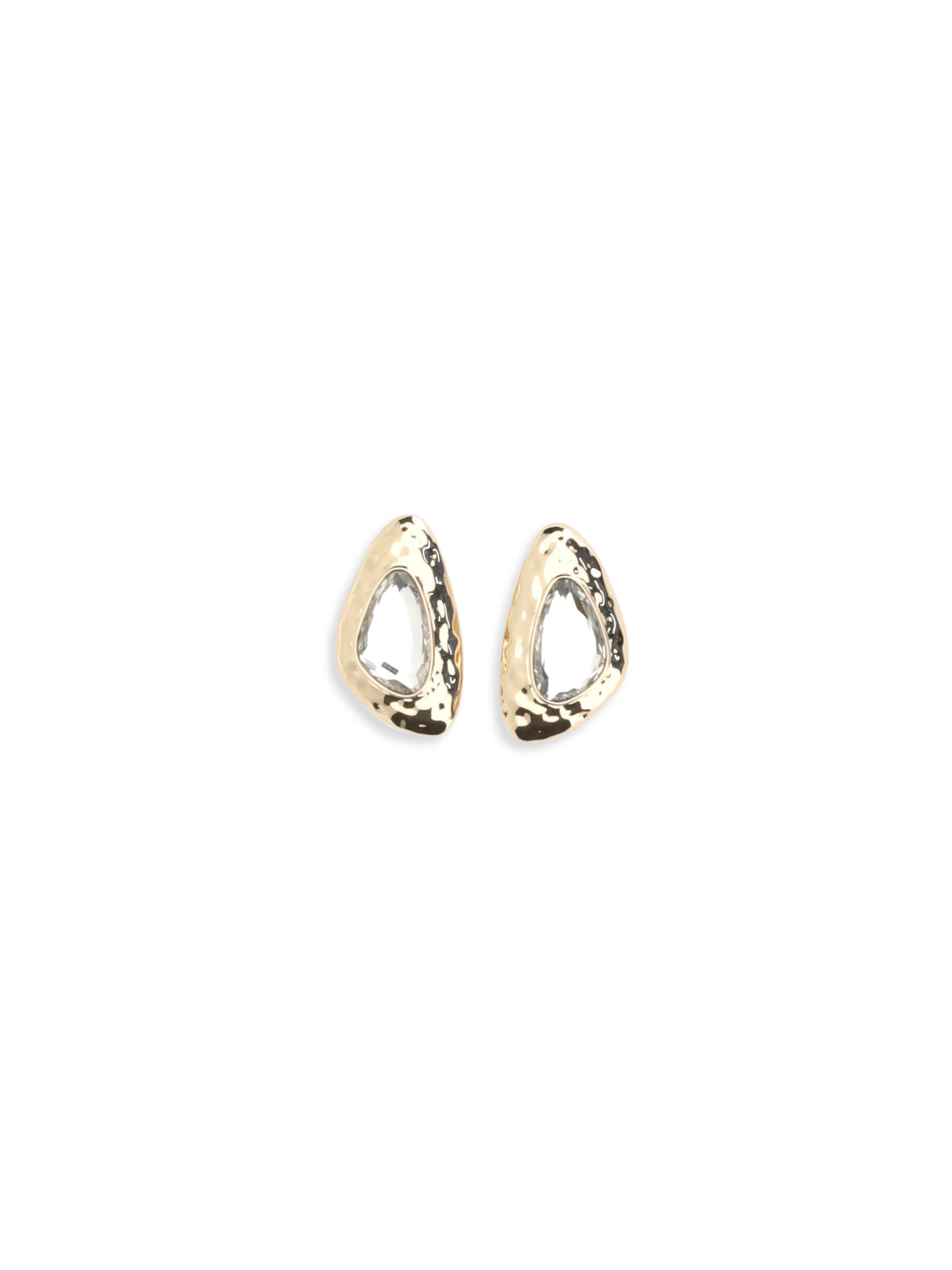 Self-Portrait Golden Hammered Crystal Earrings