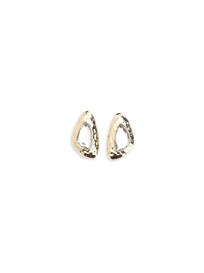 Self-Portrait Golden Hammered Crystal Earrings