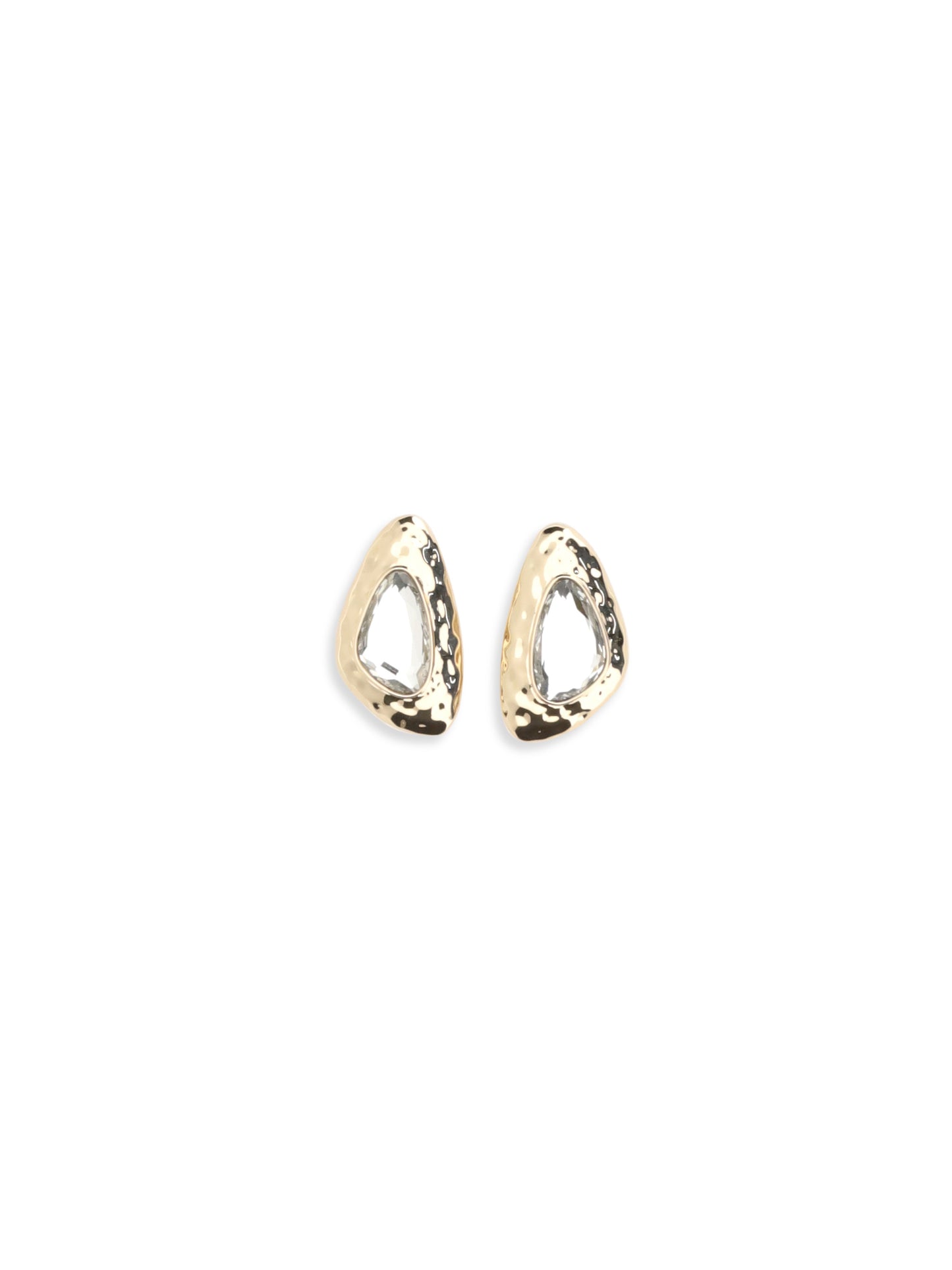 SELF-PORTRAIT Golden Hammered Crystal Earrings