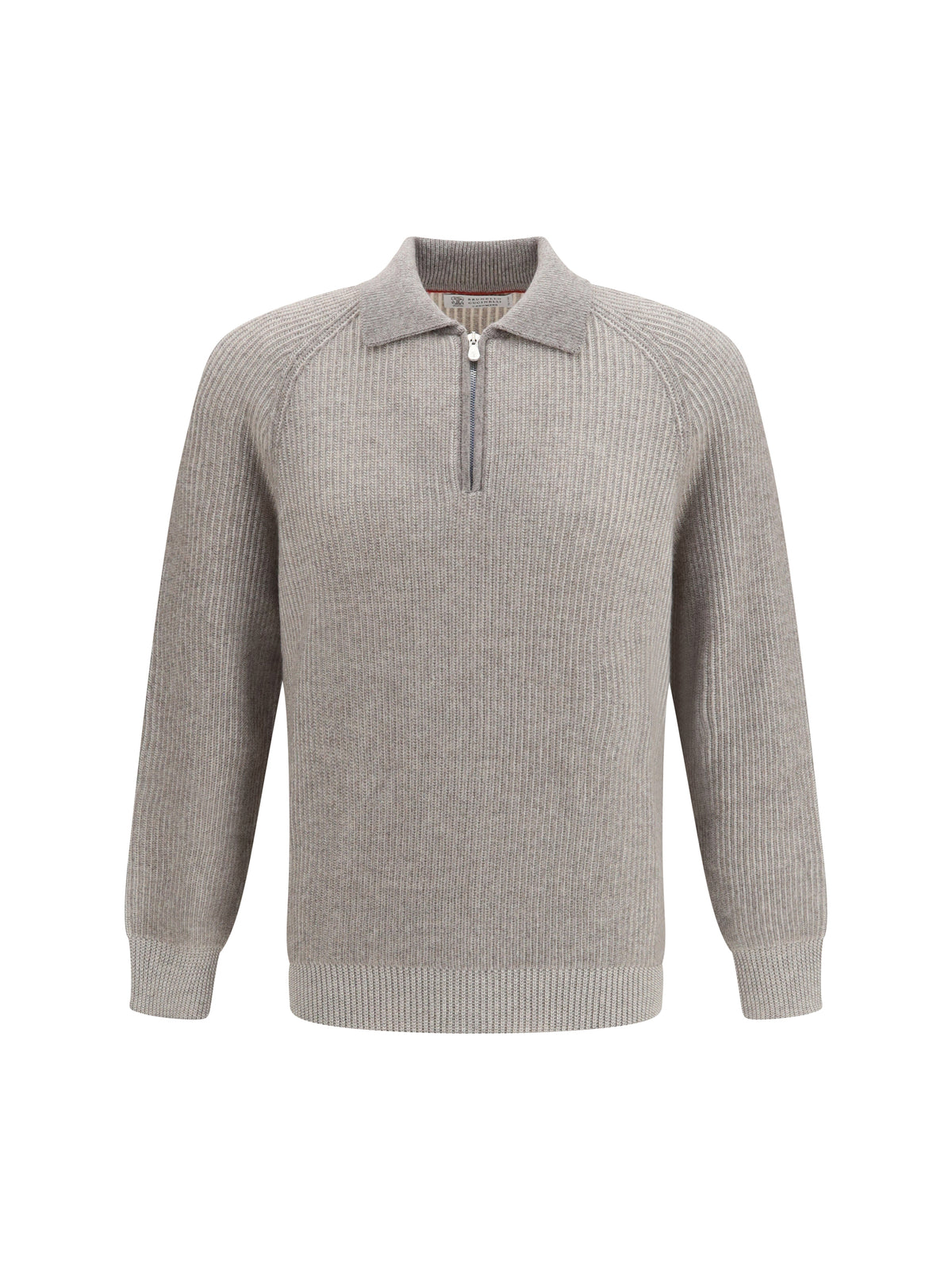 Brunello Cucinelli Cashmere Milano Stitch Polo Sweater with zip - 9756+9777
