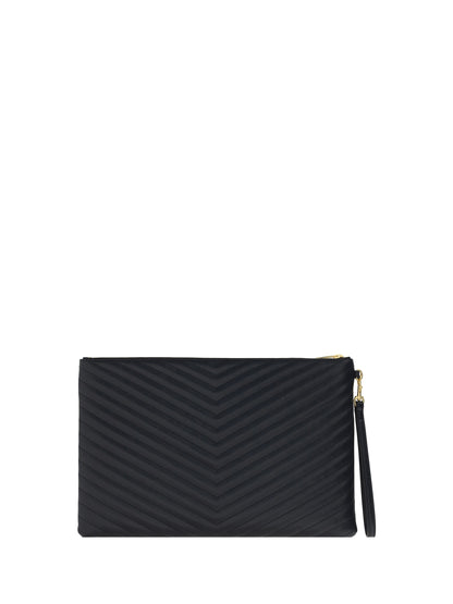 Saint Laurent Leather Pouch - Black