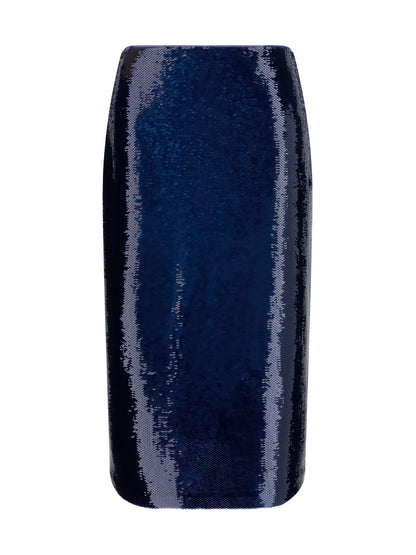 Tom Ford Sequin midi Skirt - Royal Blue + Brown
