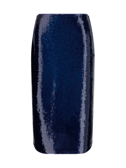 Tom Ford Sequin midi Skirt - Royal Blue + Brown