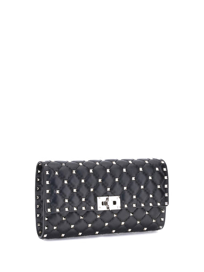 Valentino Garavani Rockstud Spike quilted Nappa Shoulder Bag - Black