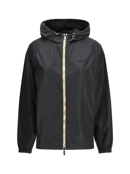 BURBERRY Check Hooded Nylon Jacket