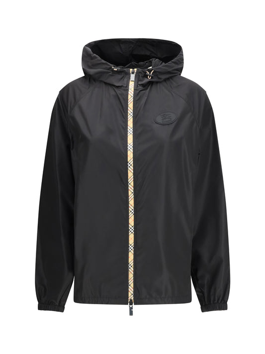 BURBERRY Check Hooded Nylon Jacket