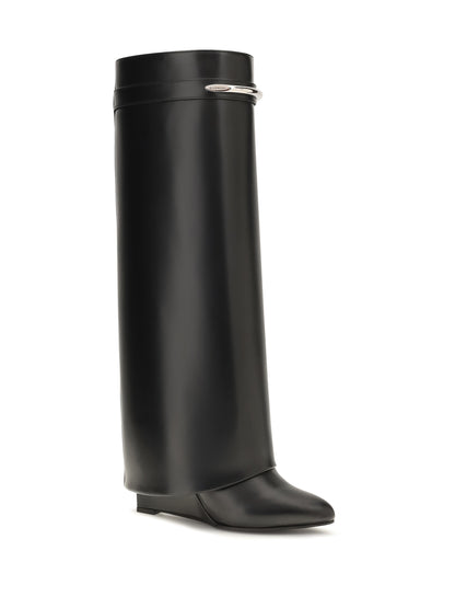Givenchy Leather Shark Boots - Black/Silvery