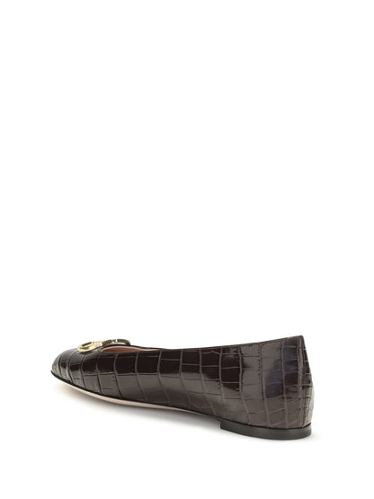 VALENTINO GARAVANI VLogo Signature croc-effect Ballerinas