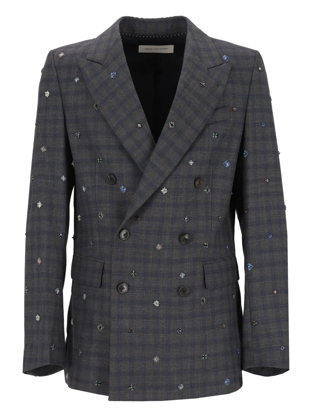 Dries Van Noten Embroidered Wool Blazer - Blue