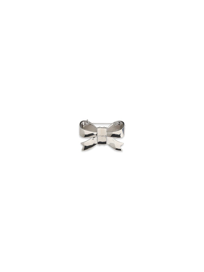 Self-Portrait Crystal Bow Brooch - Silver