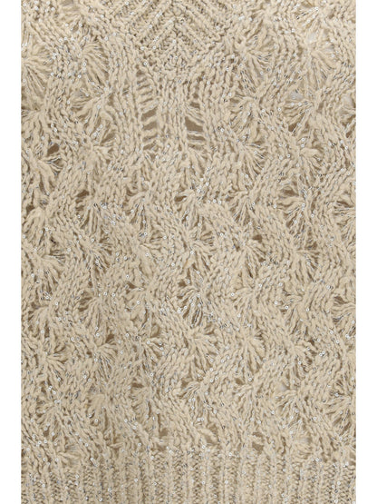 Brunello Cucinelli Silk blend sequined Vest - Biondo+Stracciatella