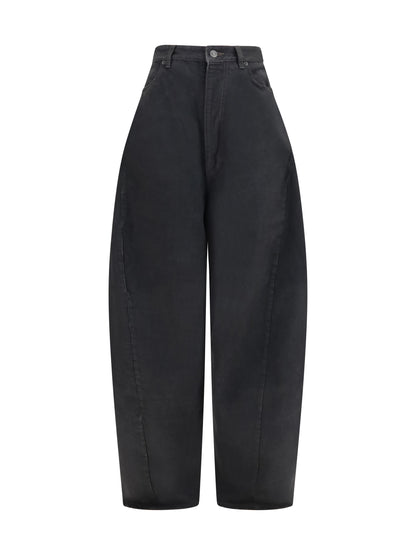 Balenciaga High-waisted twisted-seam Pants - Lt Vint Blck W Eff