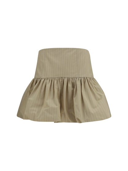 Ganni Ruffled mini Skirt - Summer Sand