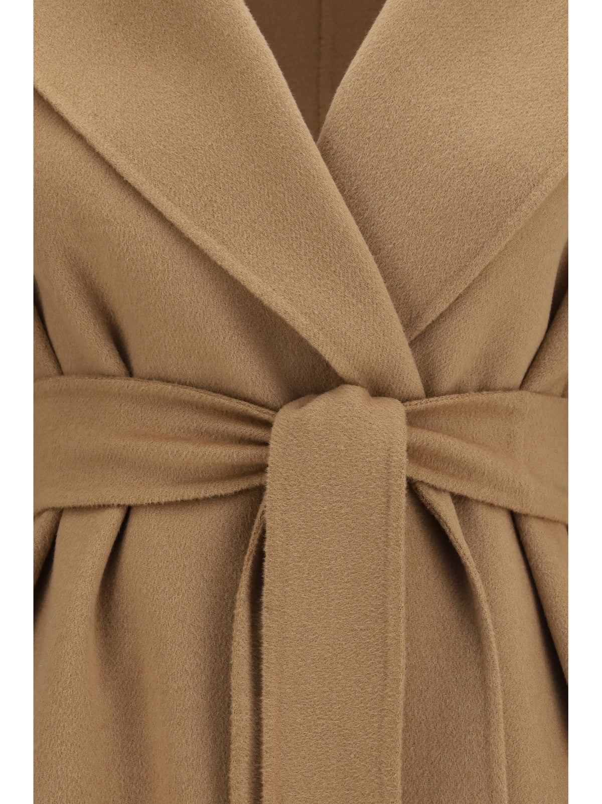 Max Mara Studio Long robe Coat in wool, cashmere and silk - Camel