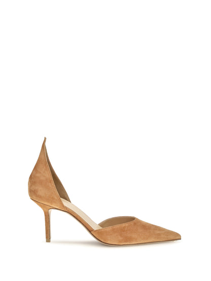 Francesco Russo D'Orsay Flame suede Pumps - Pumpkin