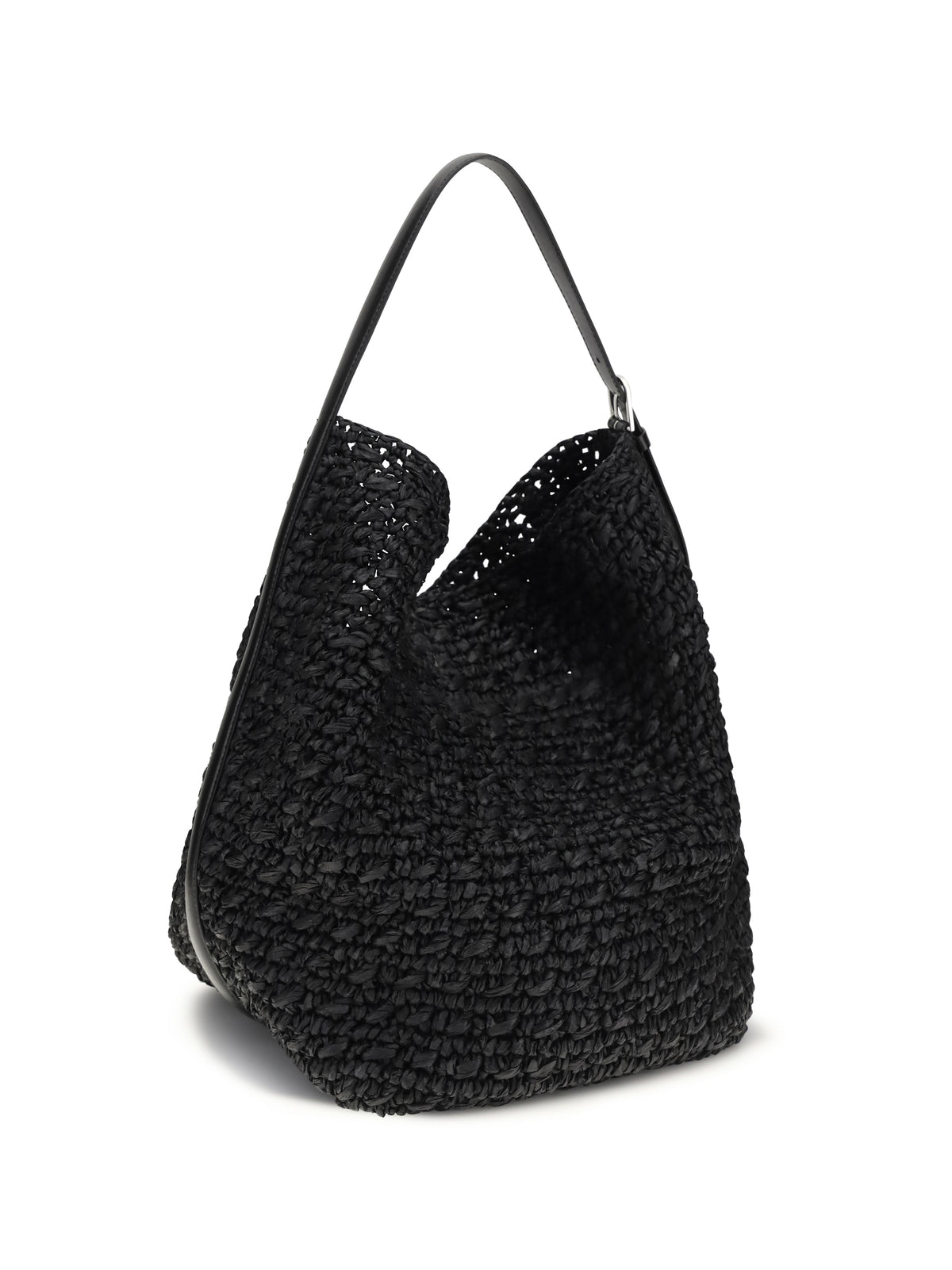 Toteme Paper raffia Tote Shoulder Bag - Black