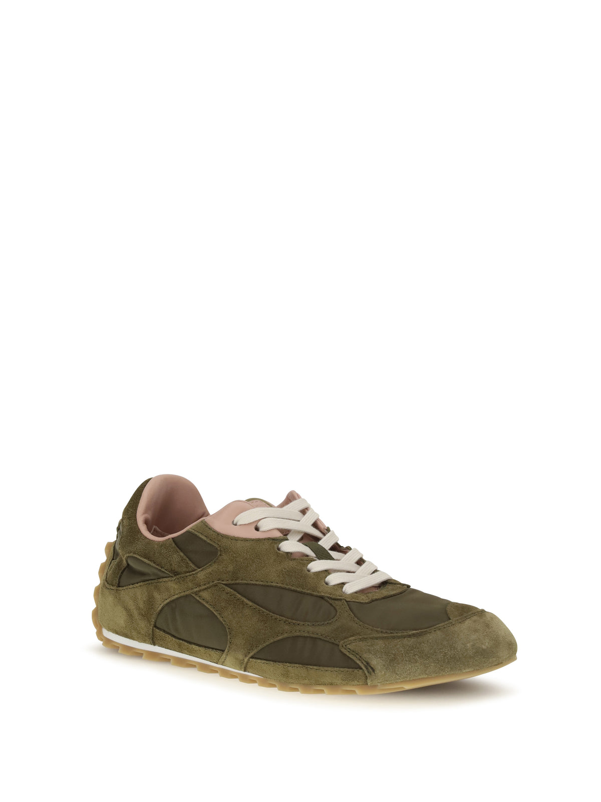 Bottega Veneta Orbit Flash Sneakers - Olive Oil/Terra Pink