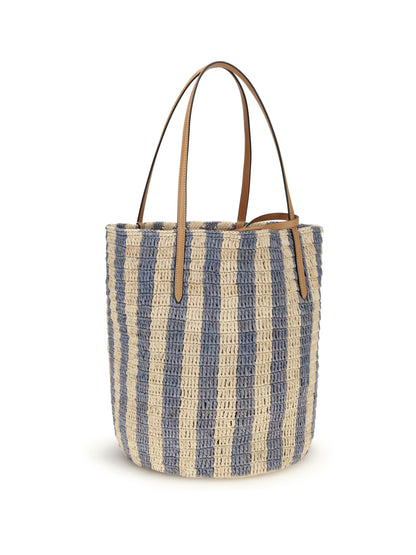 VALENTINO GARAVANI Striped raffia Bucket Bag