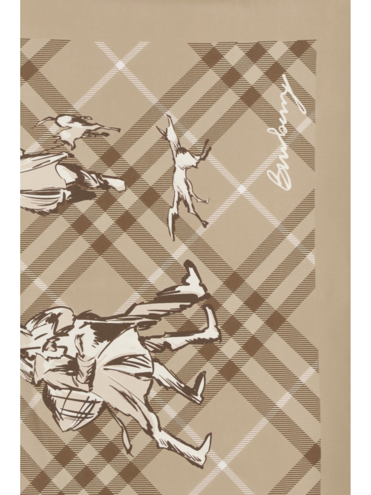 Burberry Check silk Twill Scarf - Finch Beige