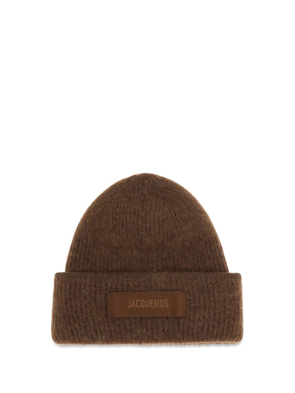 Jacquemus Gros Grain Ribbed Beanie - Brown