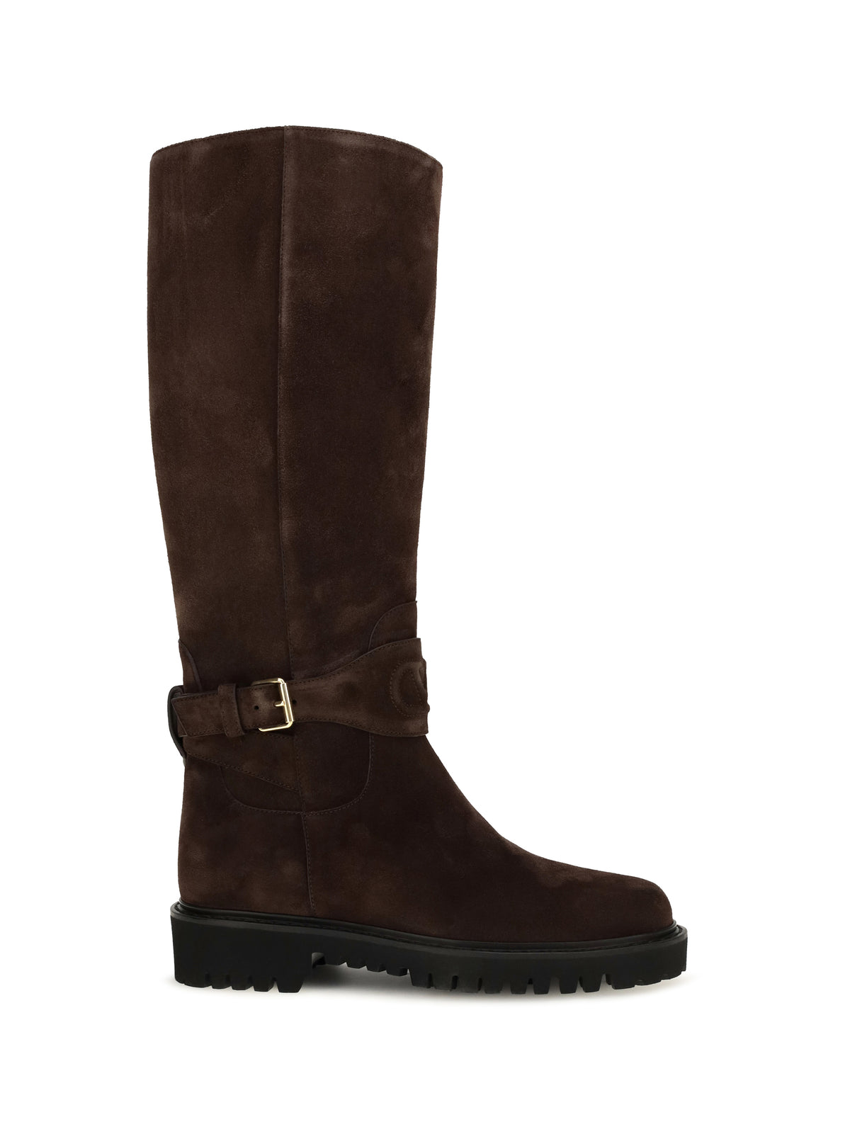 Valentino Garavani VLogo Signature suede High Boots - Ebony Brown