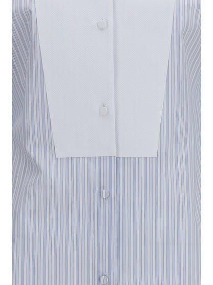 Tom Ford Striped Shirt with front detail - Sky Blue + Off White