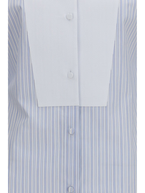 Tom Ford Striped Shirt with front detail - Sky Blue + Off White